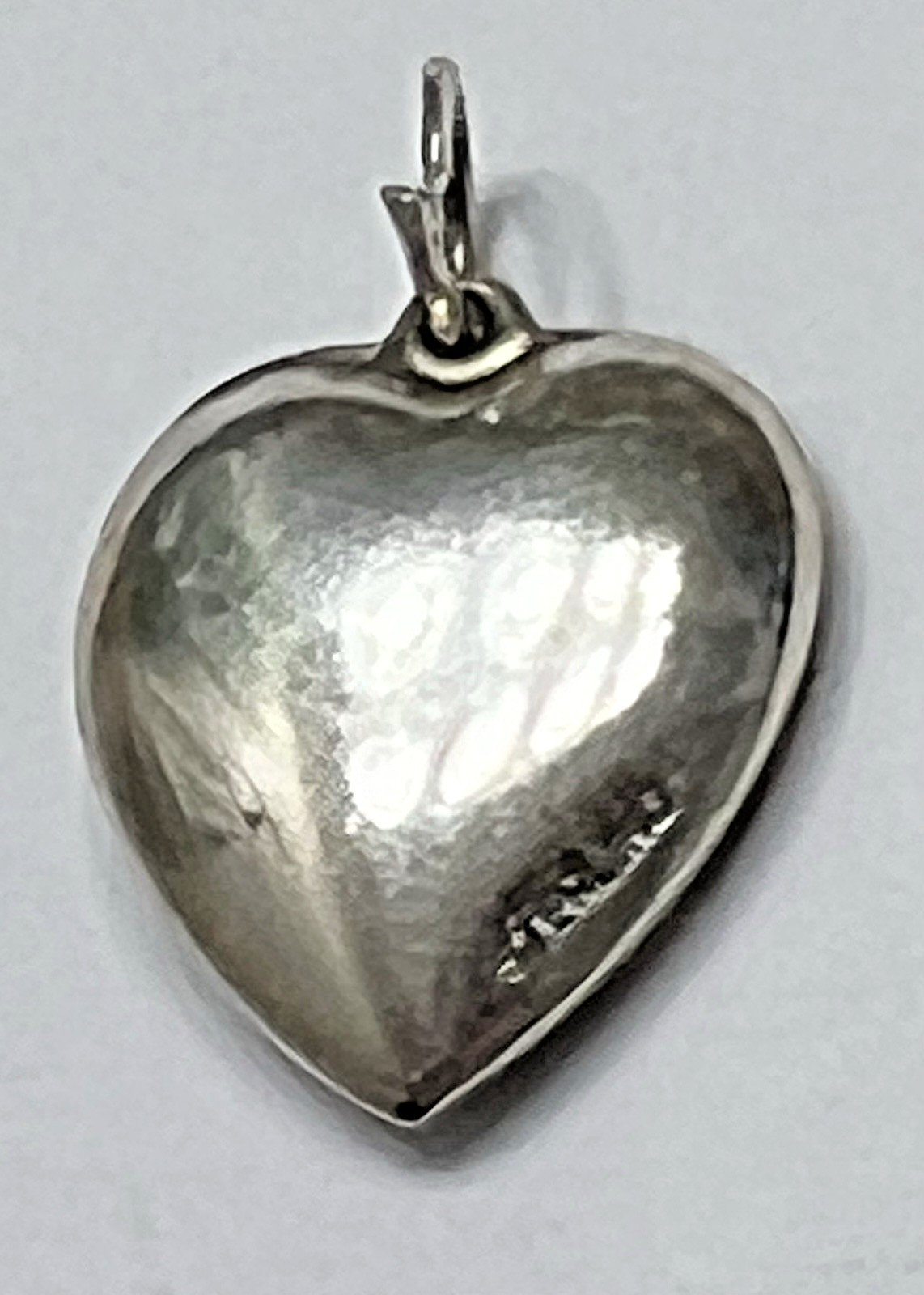 Estate Silver Heart Charm Pendant Bunny Rabbit Vintage Antique Puffy 925 US