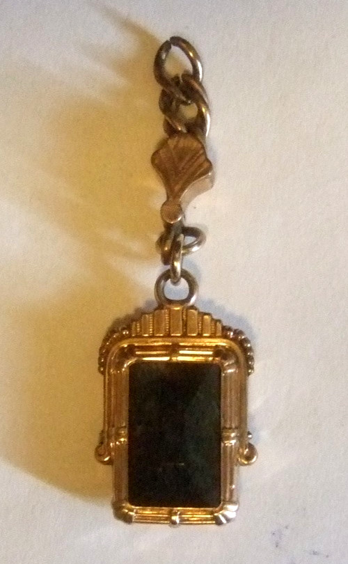 Victorian Style Pendant Fob Carnelian Onyx Estate Jewelry