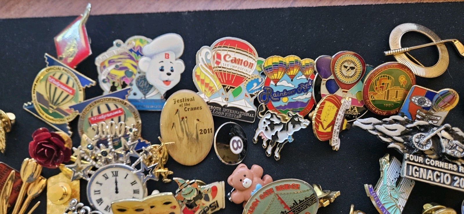 Lot Of Enamel Pins And Brooches, Including Balloon fiesta Pins