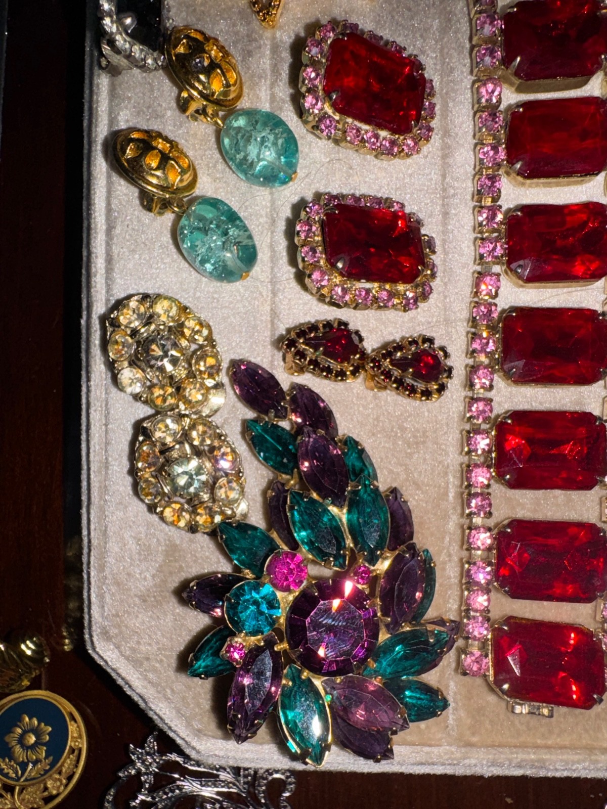 High End Rhinestone Vtg Jewelry Lot Kramer Juliana Coro Trifari Boucher Judy-Lee