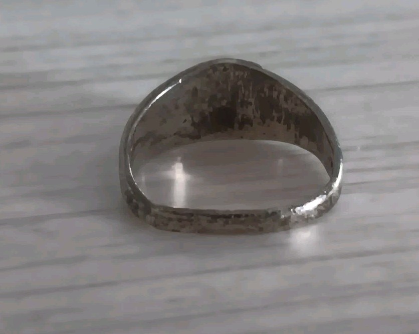 Vtg *Bent Band* Sterling Silver Turquoise Ring Southwestern Sombrero Size 6.75