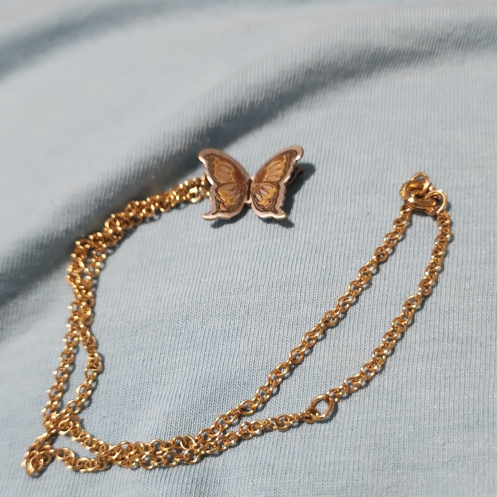 Reed & Barton Damascene Signed Gold Tone Jewelry Set Necklace Earrings
