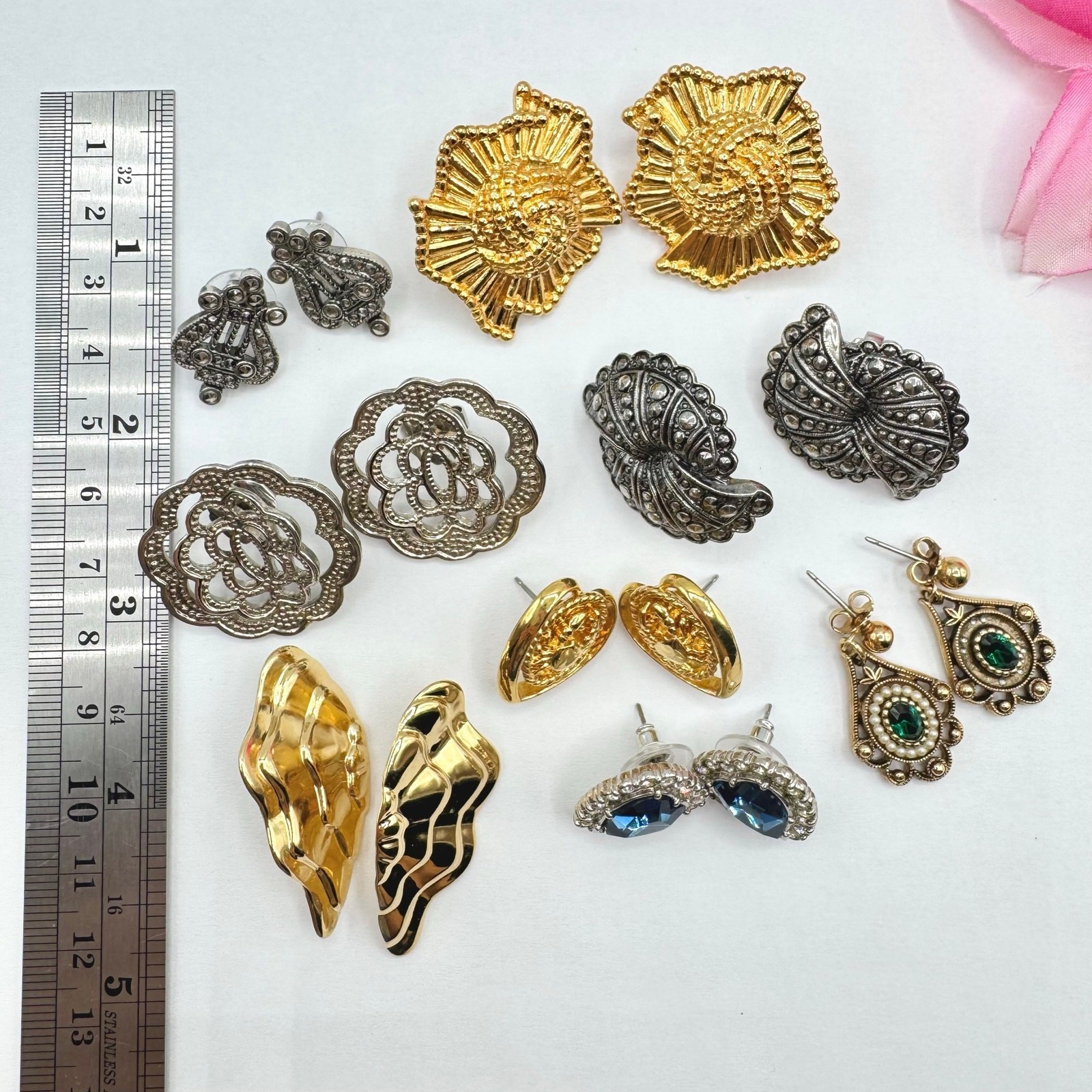 Vintage Avon Earring Lot 80s 90s Opulent Ornate Statement Retro Mixed Styles