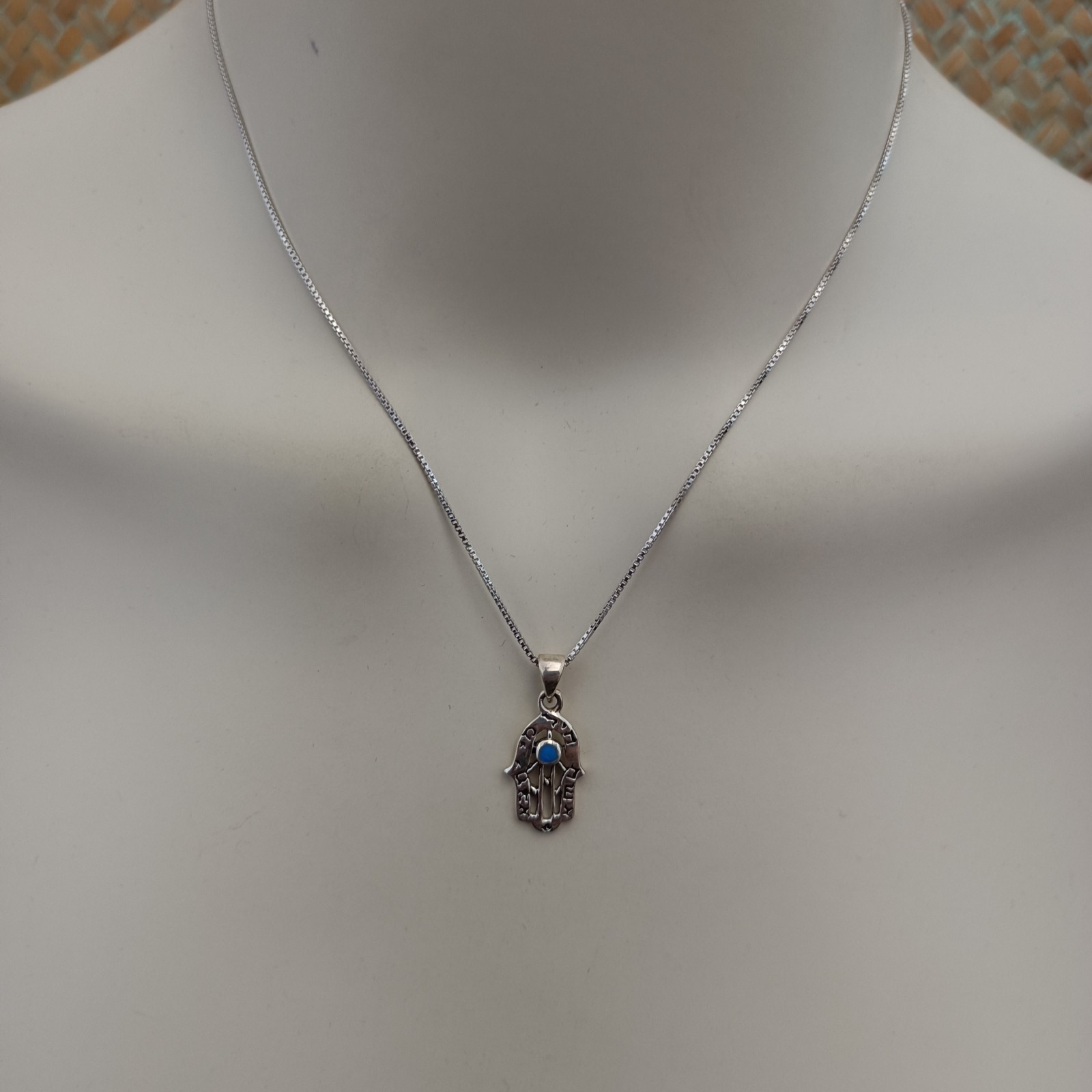 Sterling Silver Hamsa Necklace Eshet Chayil Blessing Meaningful Gift For Her 925