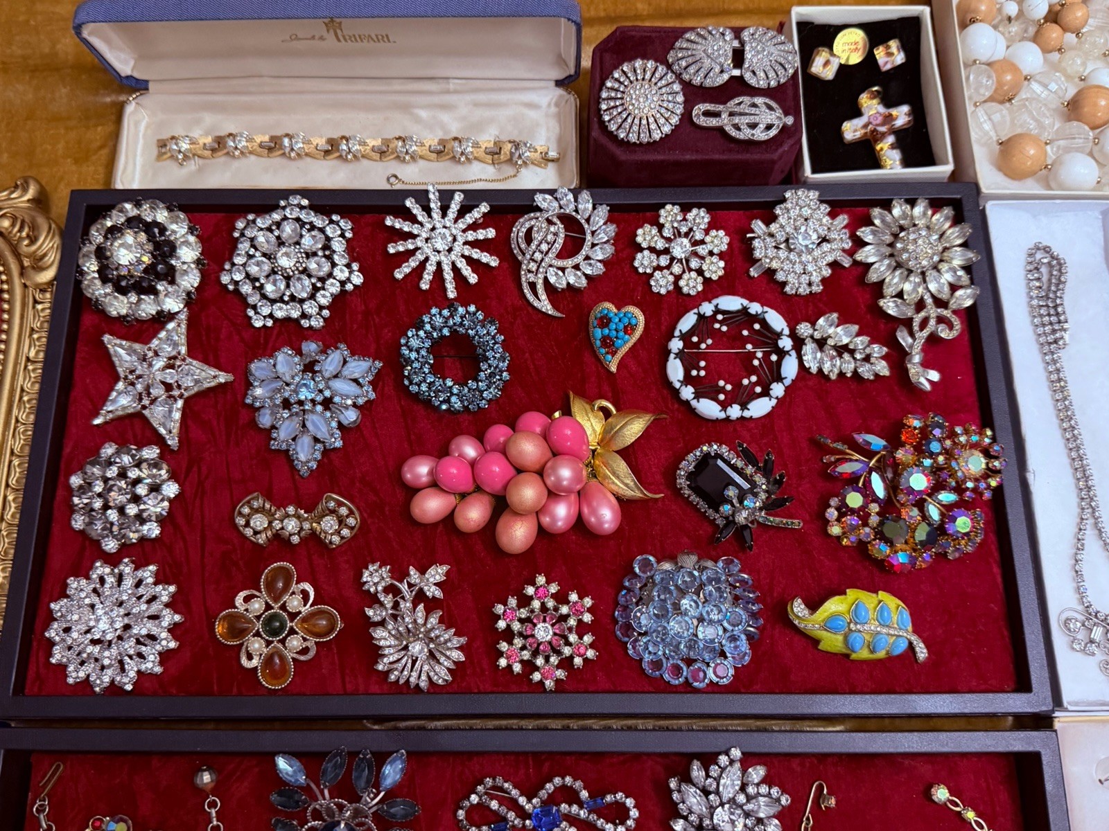Vintage Rhinestone Jewelry Lot Haskell Weiss Juliana Crown Trifari Givenchy +