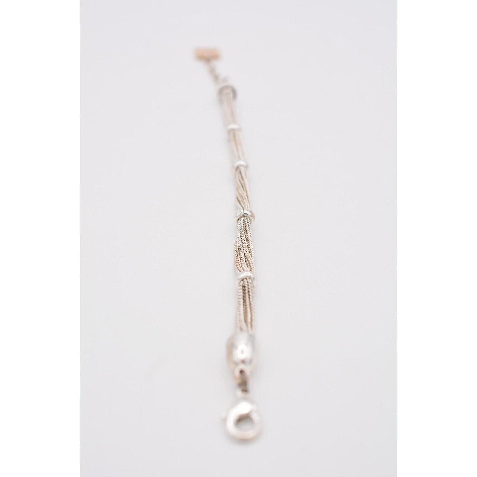 Anne Klein Vintage Bracelet Multi-Chain Bright Silver Tone Signed 1990s BinAW