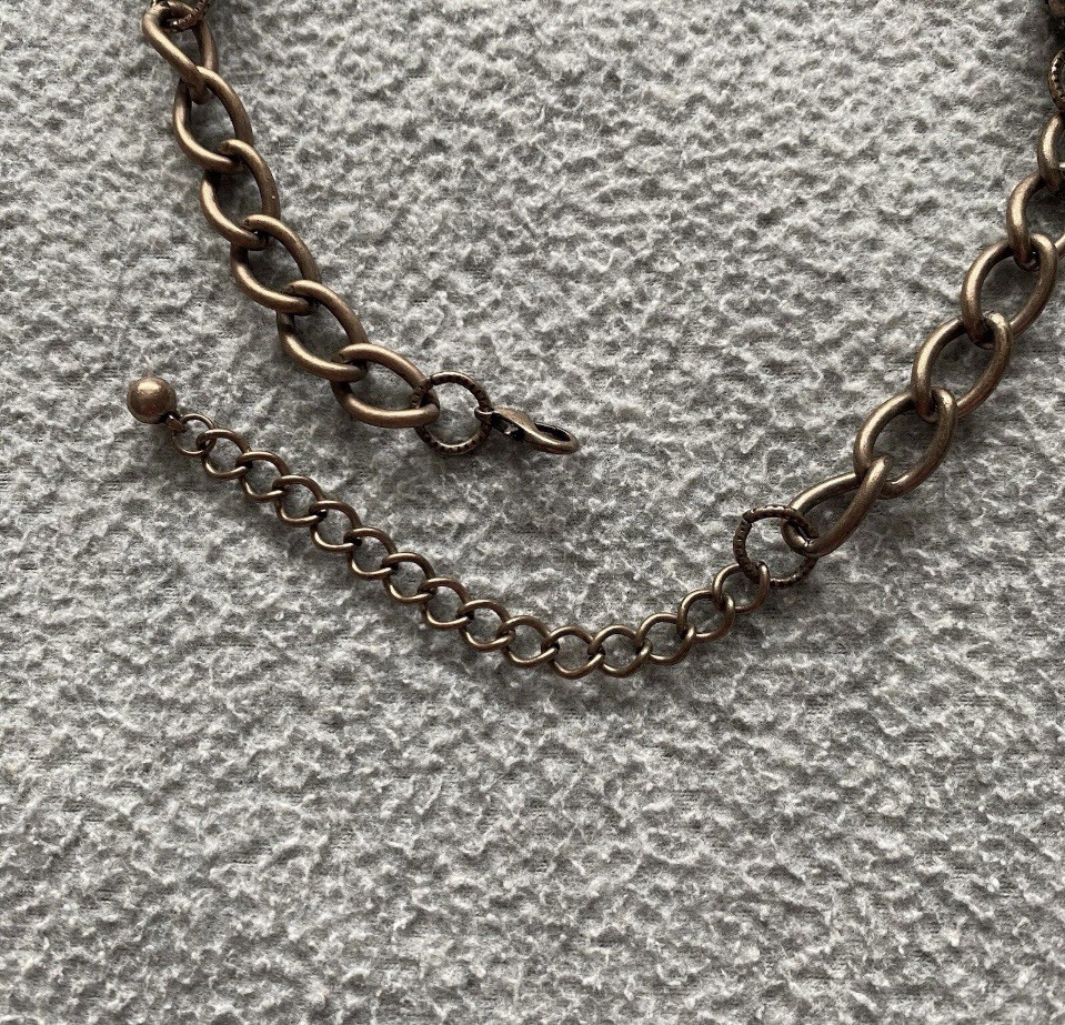 Chainmaille Statement Necklace 21” Copper Bronze Color Byzantine 4n1 Chain Weave