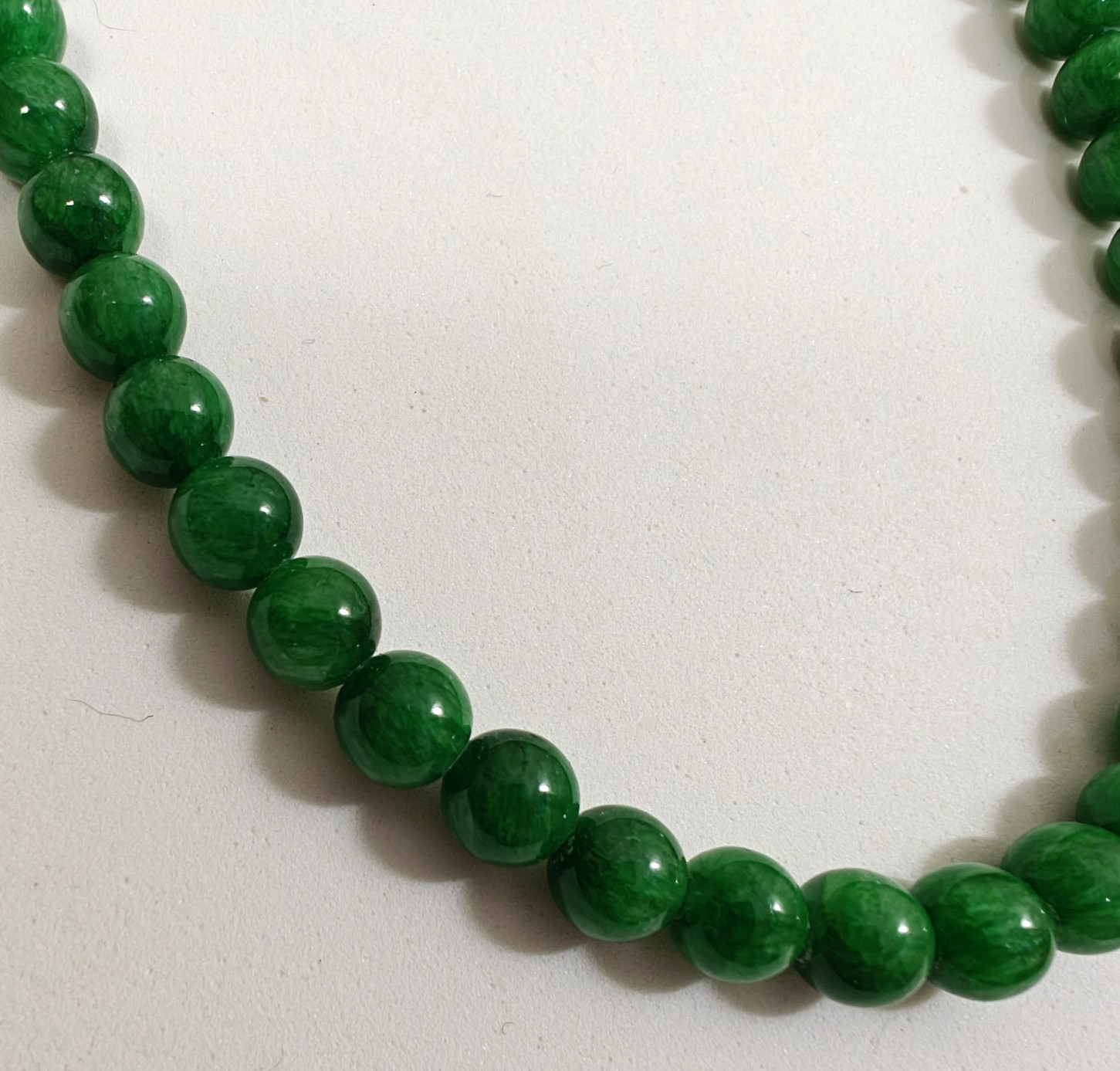 Vintage Lot of Two Beaded Necklaces Green Orange Coral Stones 17″ – 18″ Long