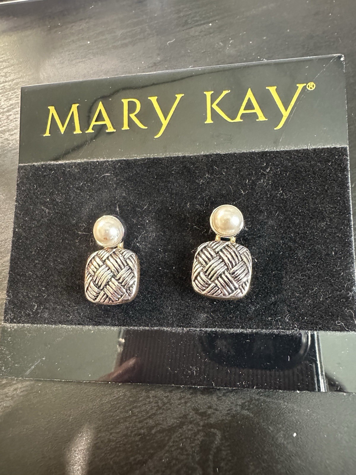 Vintage Mary Kay Gold & Silver Pierced Fashion Earrings