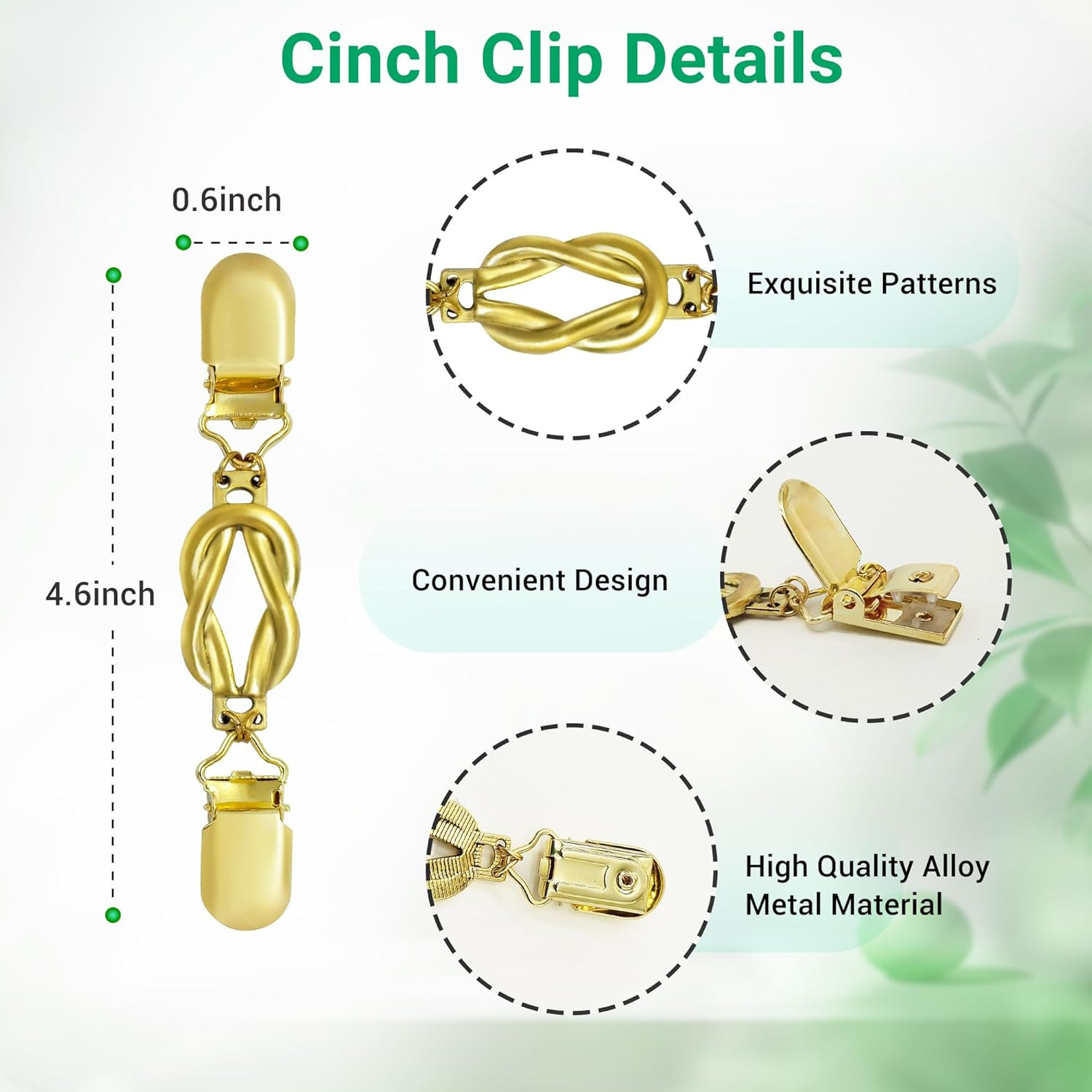 Dress Cinch Clips Sweater Clips, Vintage Waist Cincher Clip for Women, Decorativ