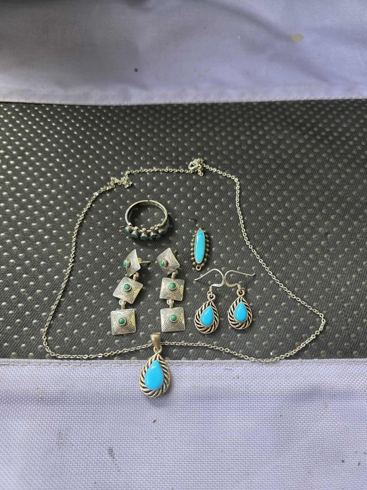 Vintage Sterling Silver Native American Style Jewelry Lot 4 Scrap Or Wear D3