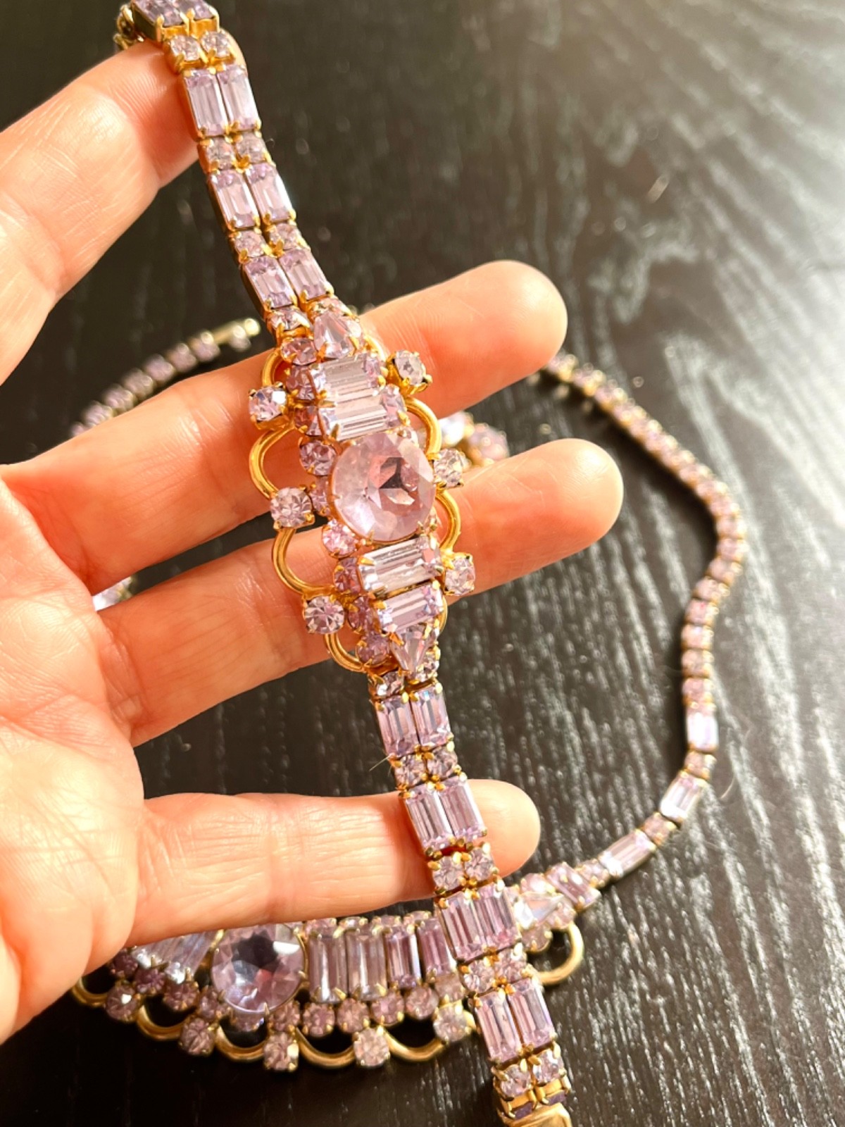 Outstanding Vintage Kramer New York Necklace Bracelet Earrings Lavendar Amethyst