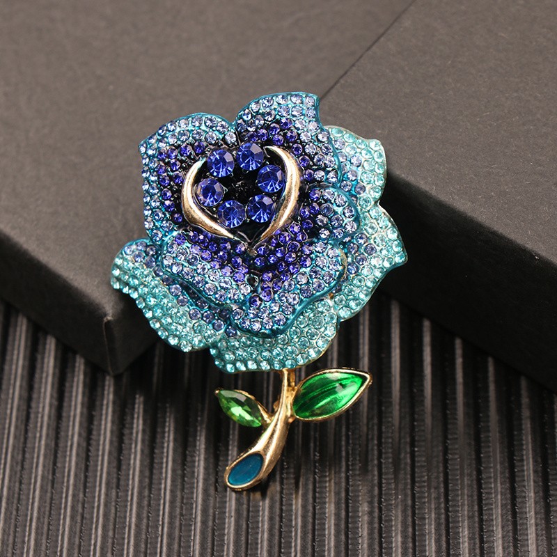 Creative Red Rose Brooch and Pin Wedding Dress Badge for Bride Love Couple Gift