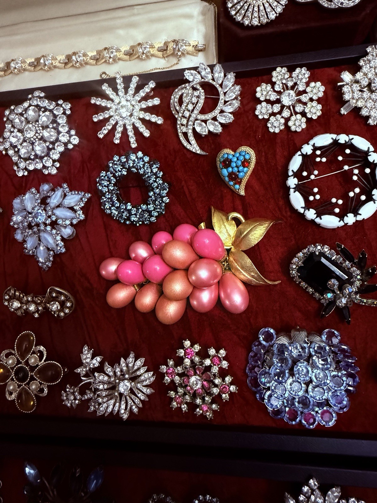 Vintage Rhinestone Jewelry Lot Haskell Weiss Juliana Crown Trifari Givenchy +