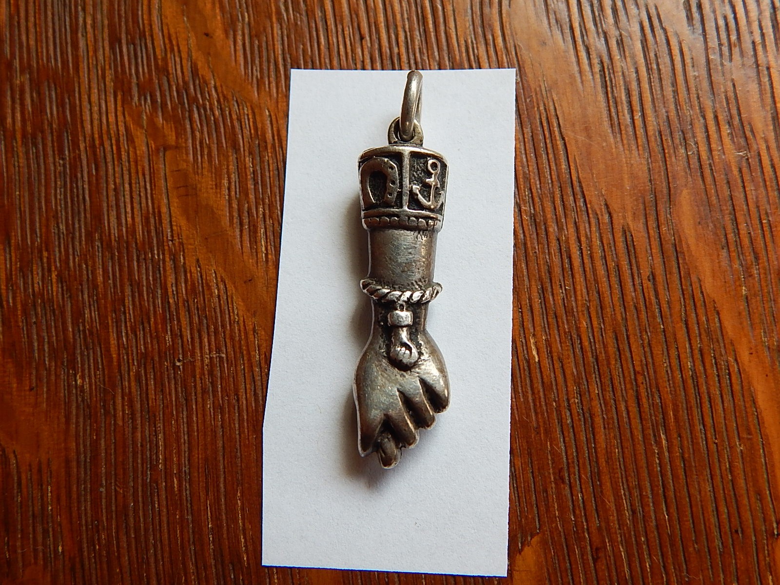 Antique Figa 800 Silver Lucky Pendant Very Good Detail