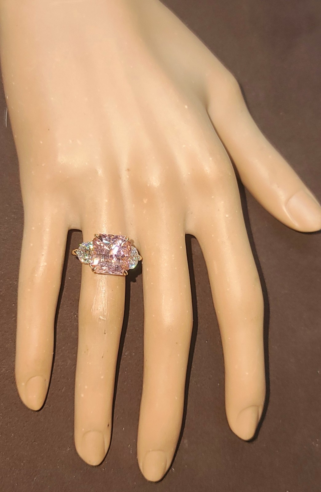Vintage 14k Yellow Gold Engagement Ring 7.64ct. Natural Pink Tourmaline Radiant