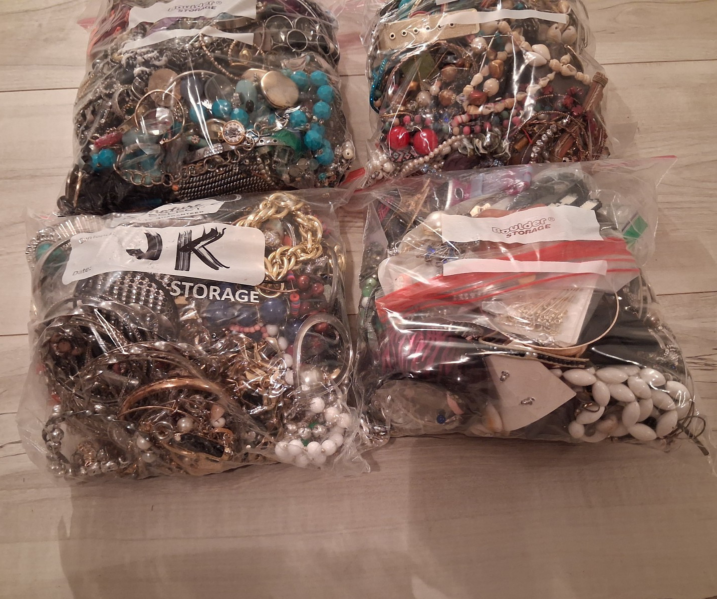 20Lbs -14 oz Vintage To Now CRAFT, REPAIR ,TANGLED Junk Jewelry Lot (JK002)