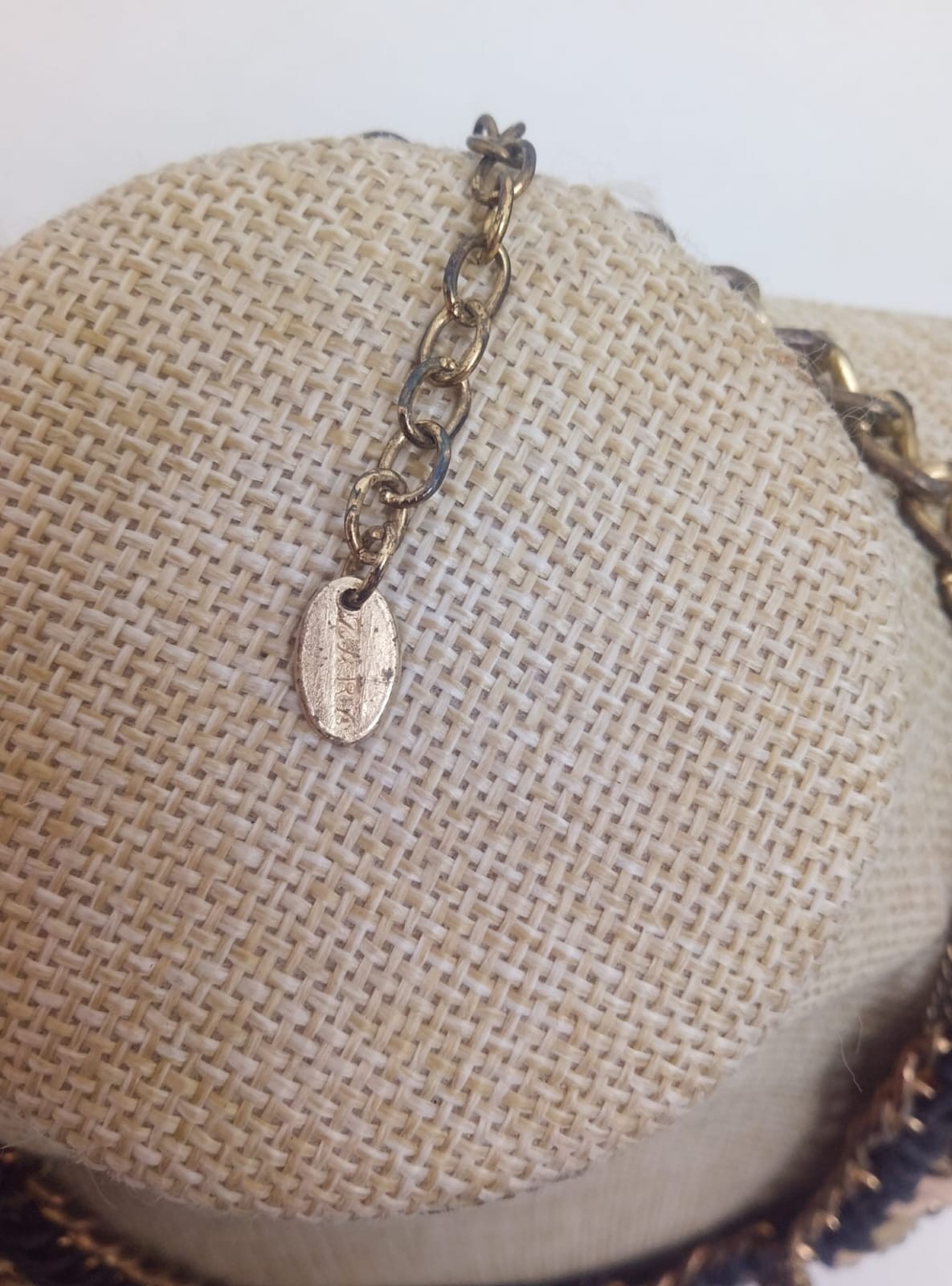 Luxurious multi-layer necklace ZARA Vintage Handmade stones Golden chains Woven