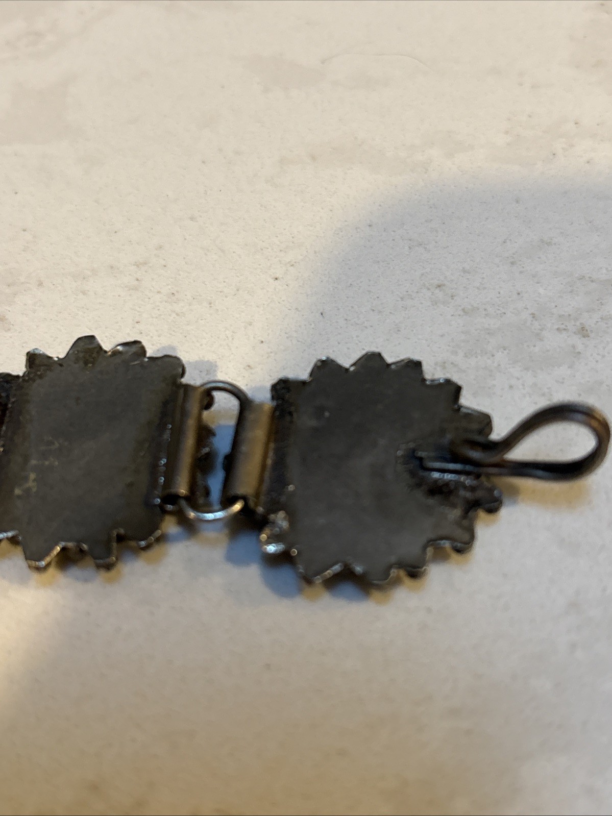 Vintage 1990s Yin Yang Silver-Tone Link Panel Bracelet