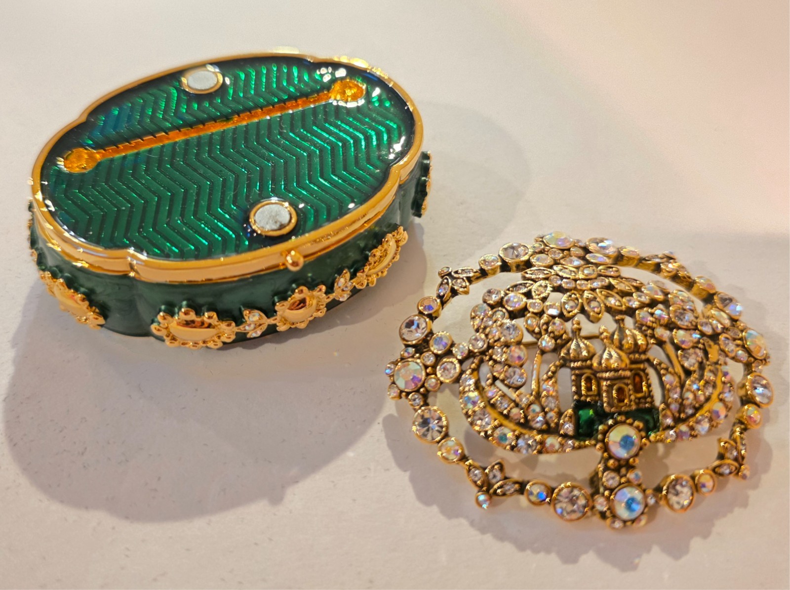joan rivers jeweled secrets keepsake box Royal Dream brooch earrings pin
