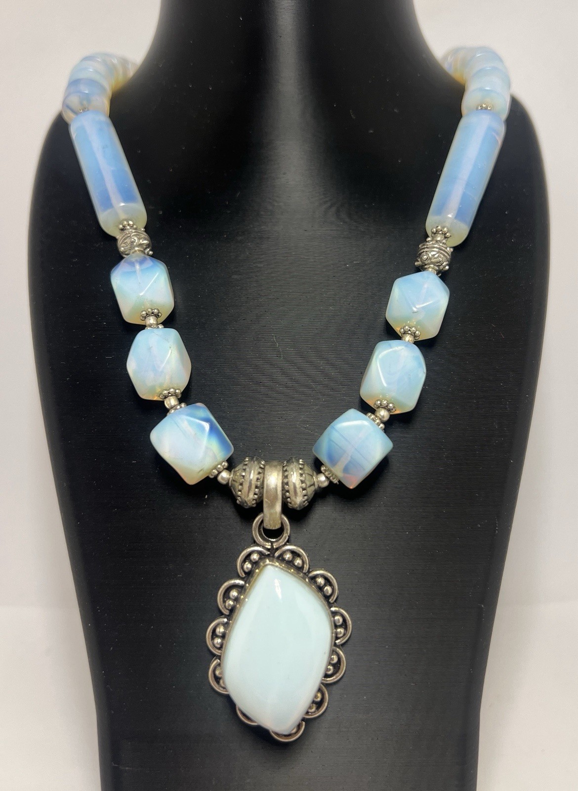 Vintage Opaline Glass Statement Necklace