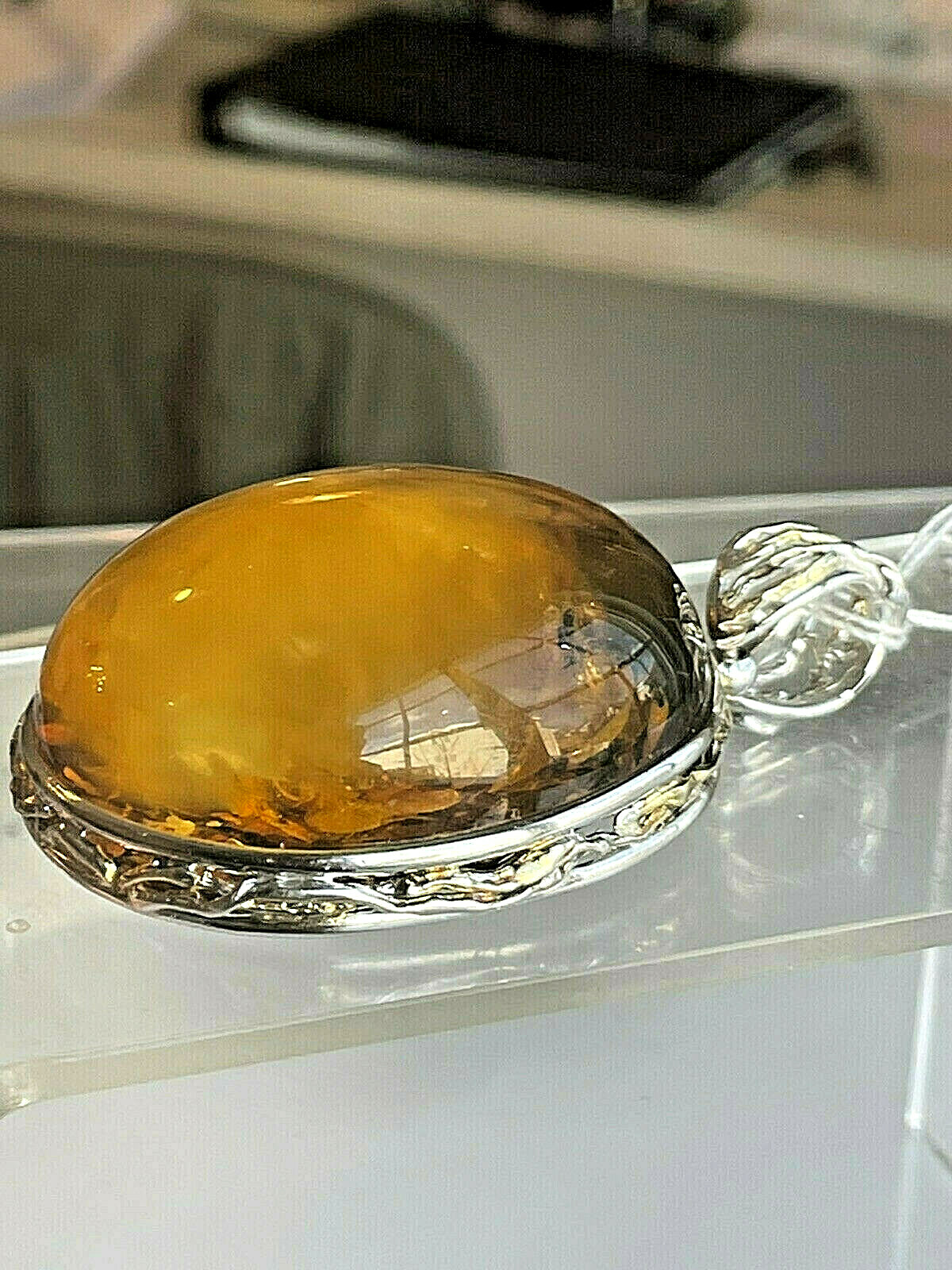 Natural Genuine Russian Baltic Vintage Amber Necklace Egg Yolk Butterscotch 老琥珀