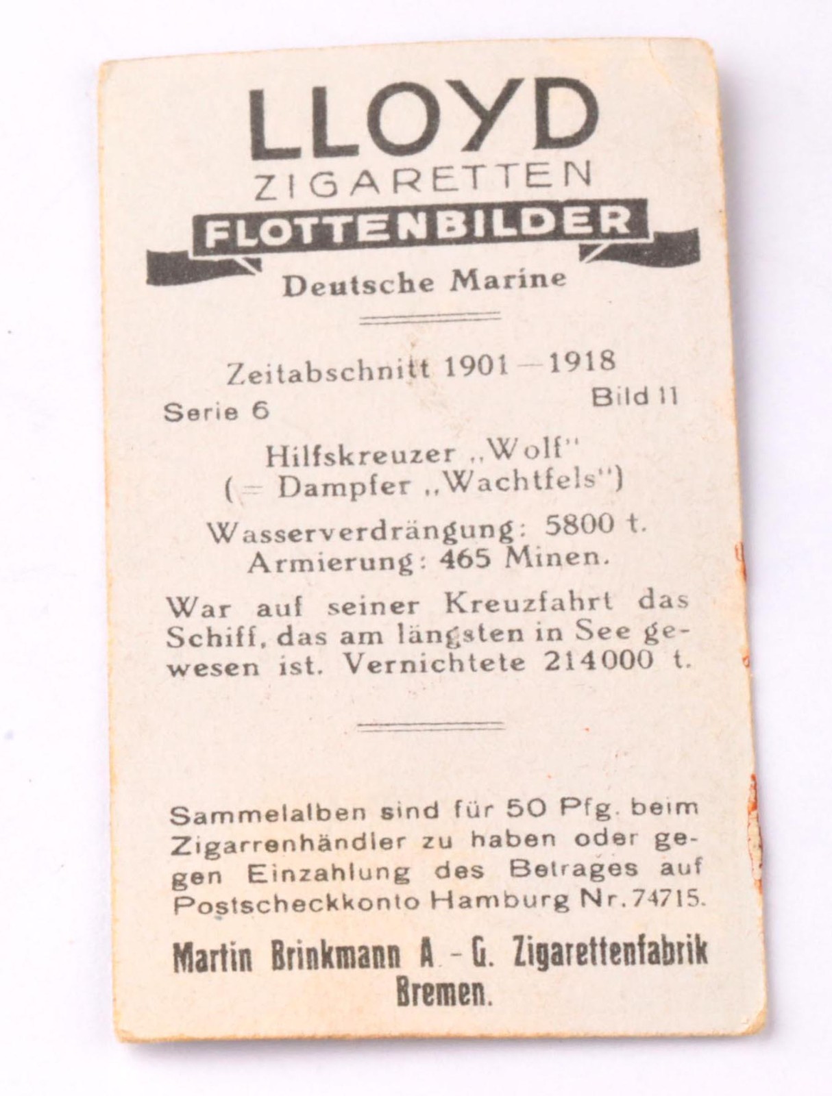 Wolf 1916 WW1 Imperial German Navy ring Hilfskreuzer WWI Kaiserliche Marine Army