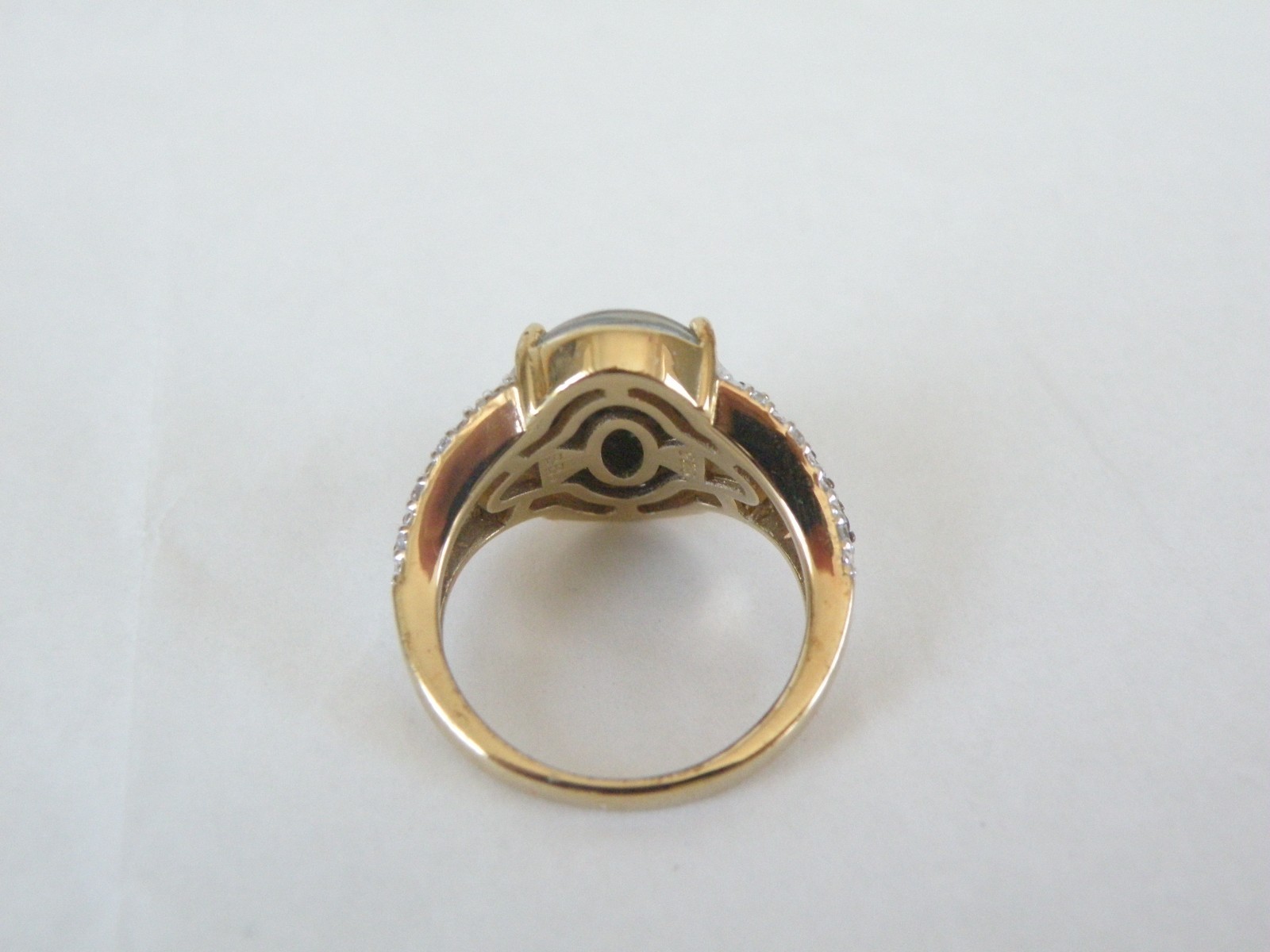 Sterling Silver 925 Gold Over Australian Opal Triplet Gemstone Ring Size 6