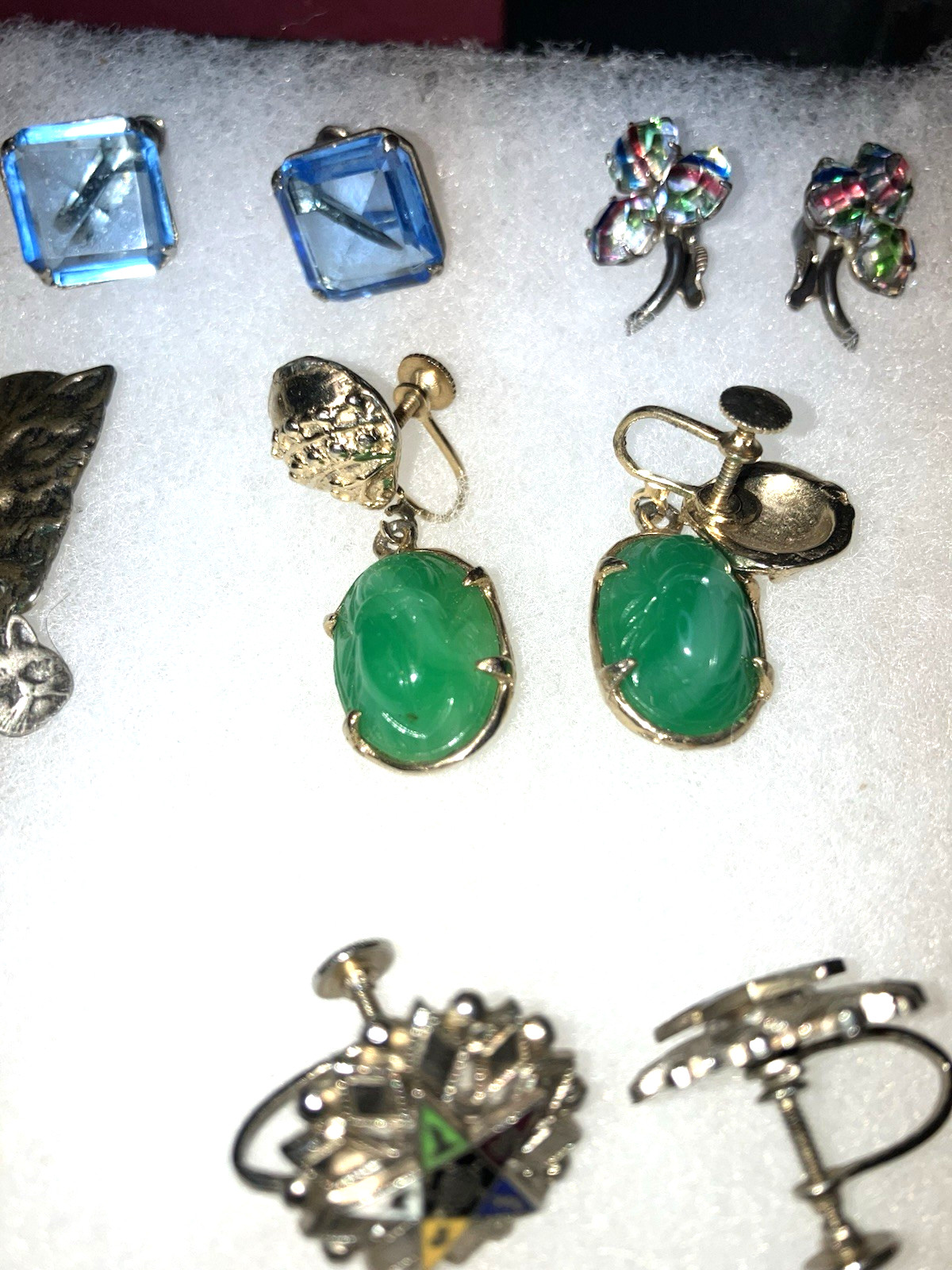 LOT OF 14 PAIRS OF VINTAGE ASSORTED STERL & Signed JEWELRY EARRINGS ALL WEARABLE