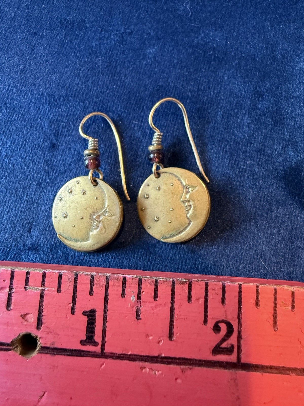 Vintage Laurel Burch Crescent Moon and Stars Earrings Hard To Find