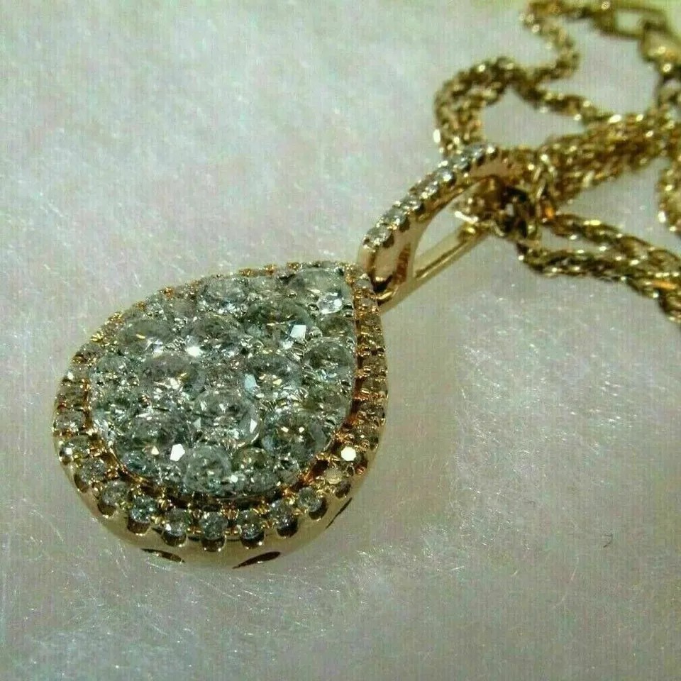 Round Cut Lab Created Diamond Woman’s Purpose & Love Gift 14K Yellow Gold Finish