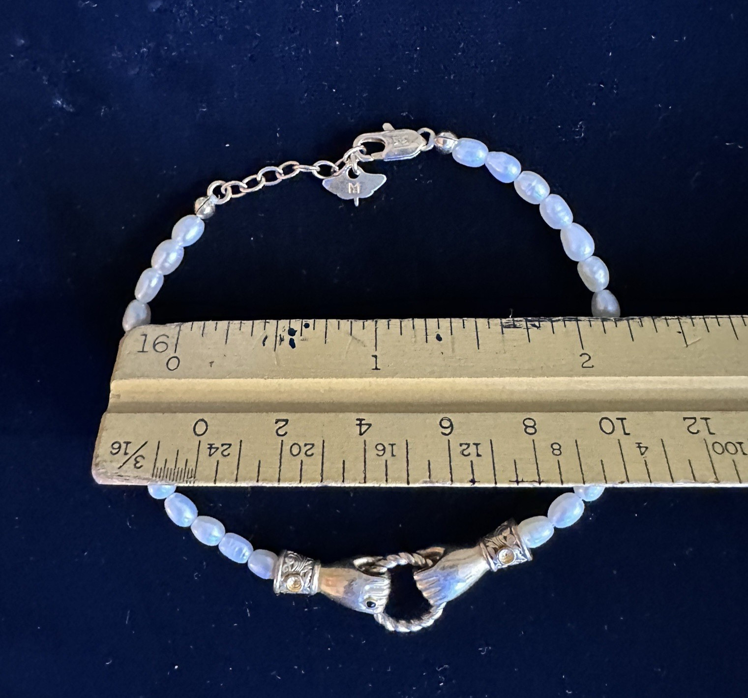 Missoma X Harris Reed 18k Gold Plate/ Natural Pearls In Good Hands Bracelet READ