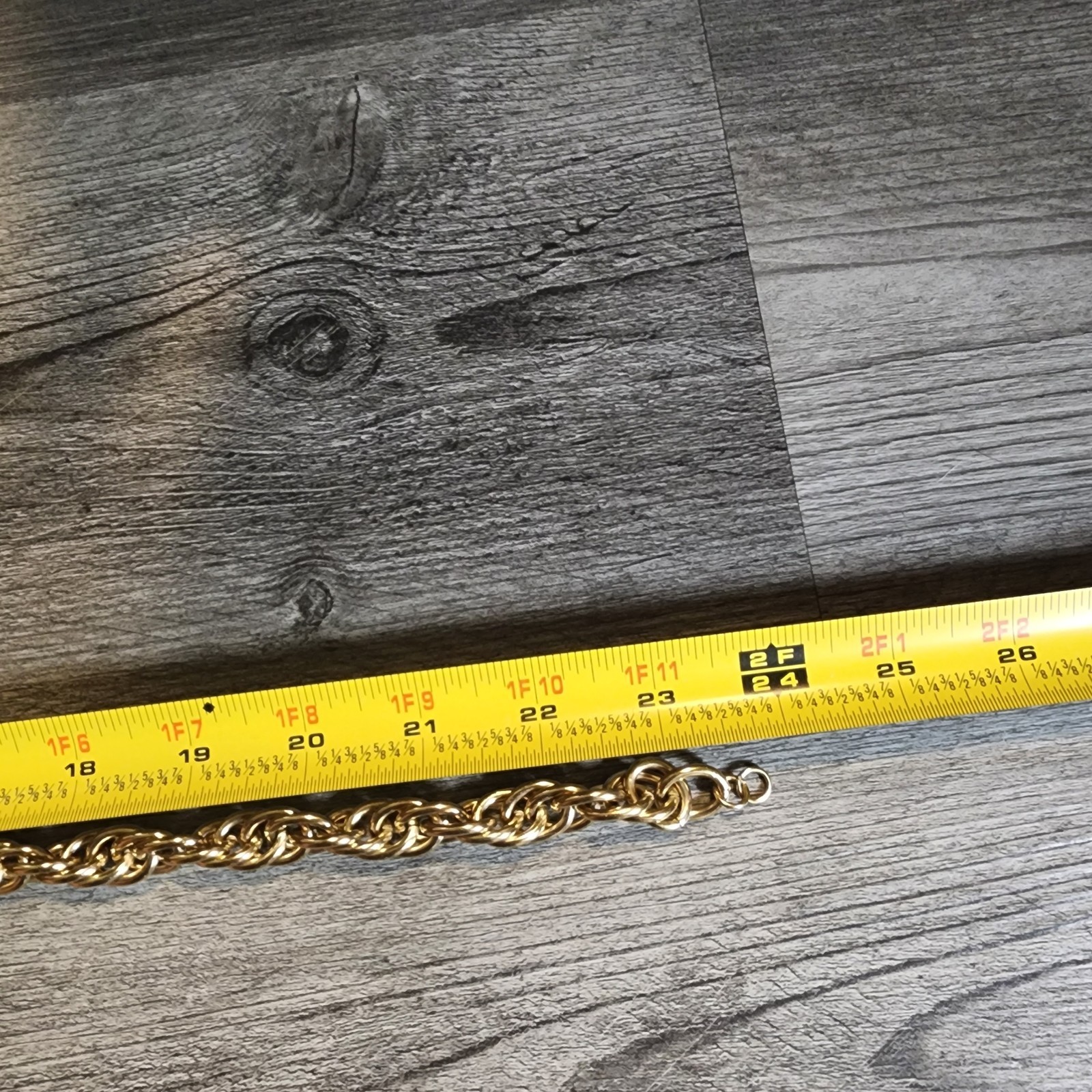 Heavy Duty Gold Tone Chain Necklace Vintage Twist Link 24″ Jewelry Estate Cool
