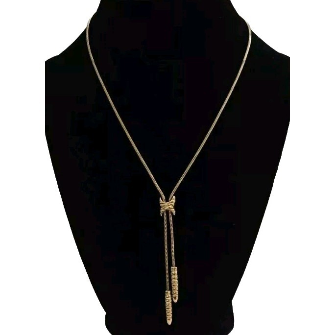Vintage Artristry T.M Gold Tone Lariat Design Chain Collar Necklace