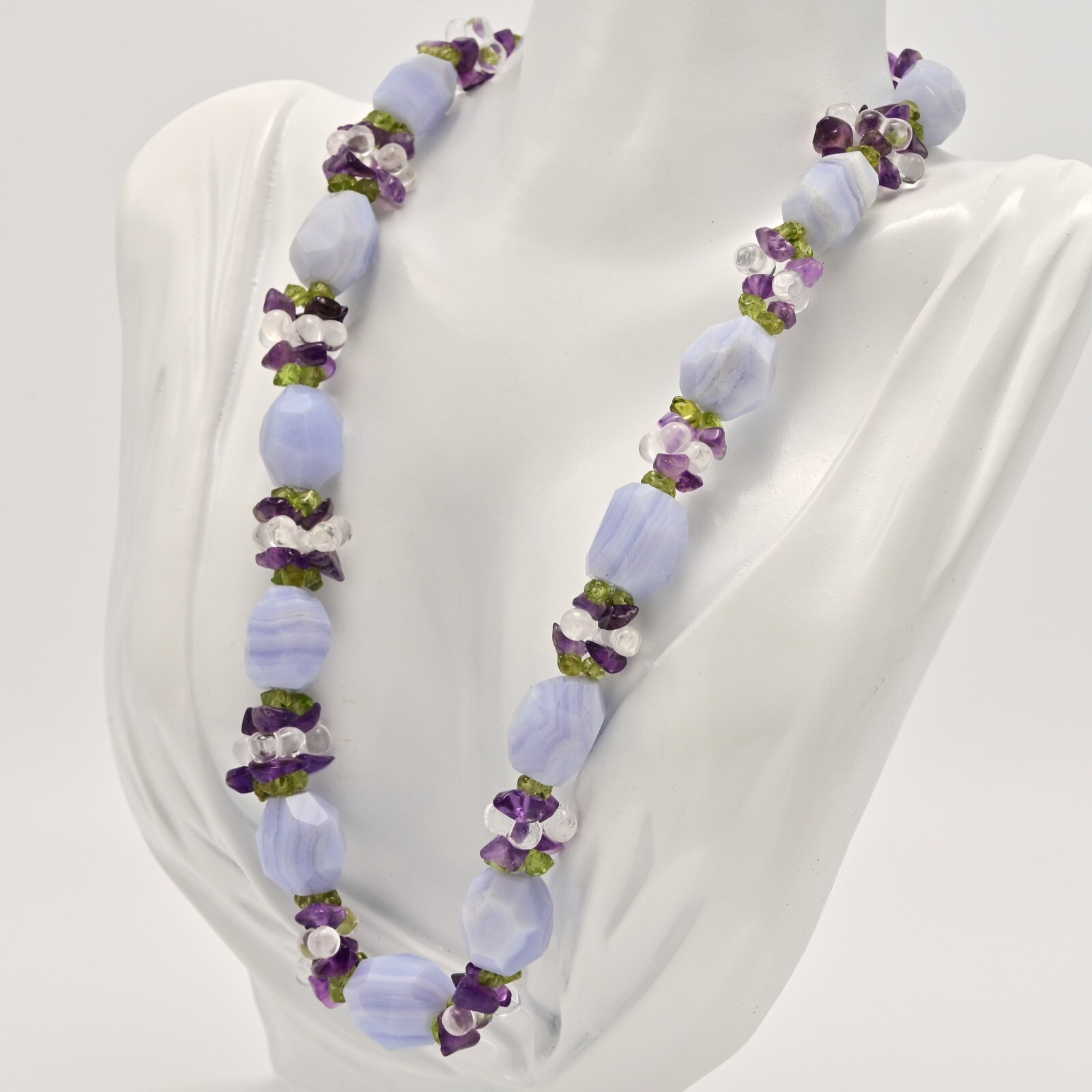 ROSS SIMONS Vintage Original Sterling Silver 925 Multi Gemstone Estate Necklace