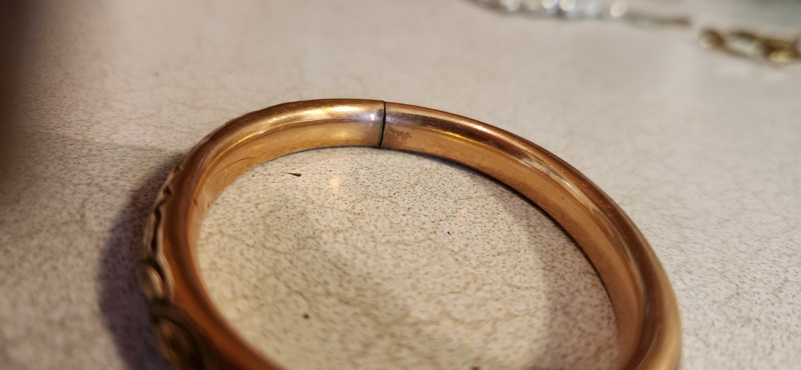Antique Hinged Cuff WMC Stamped Bangle 1900’s Edward’s Gold Filled