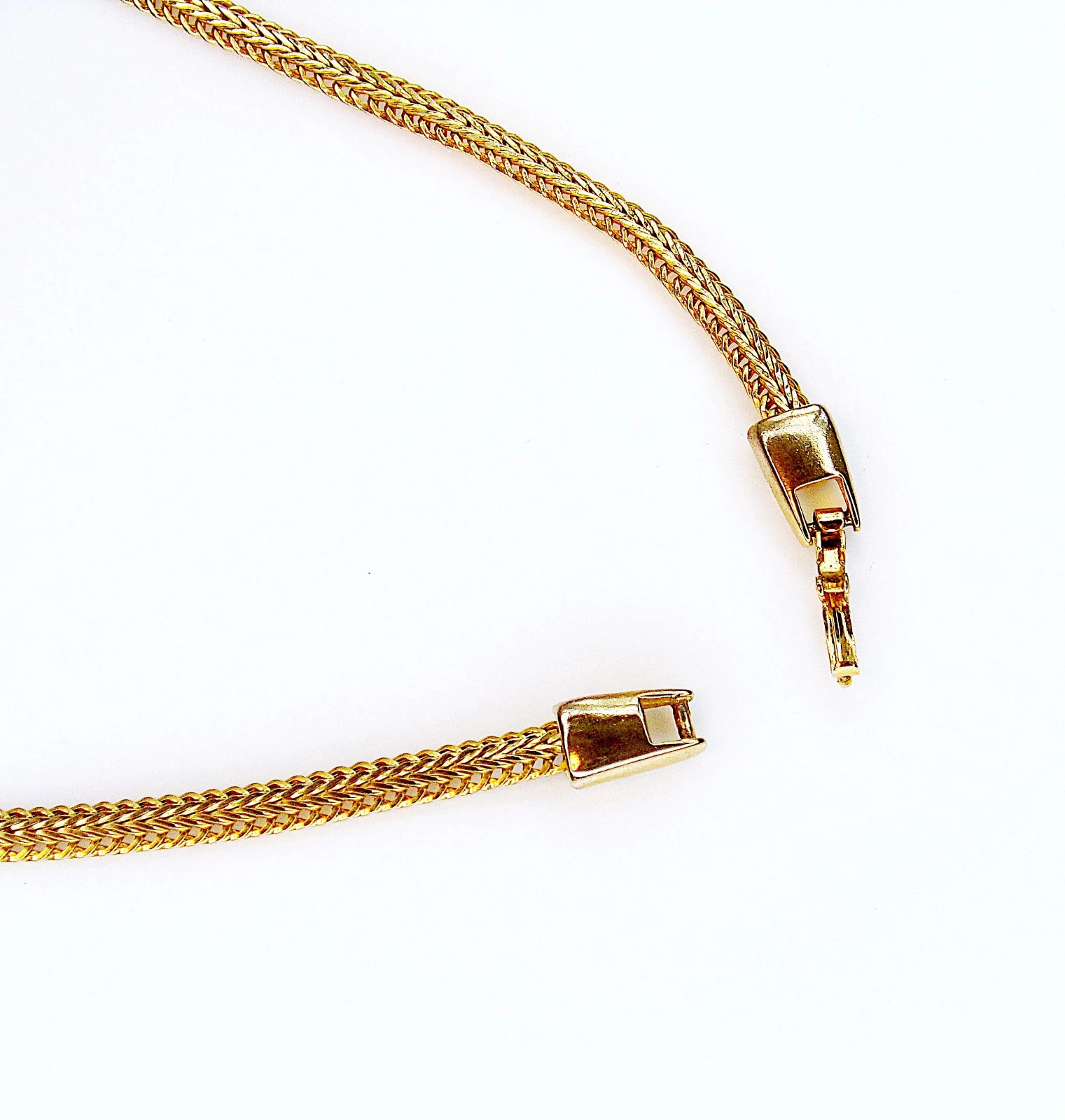 Vintage Gold & Black Enamel Hinged Bib Choker Necklace, Gift for Her, Jewelry