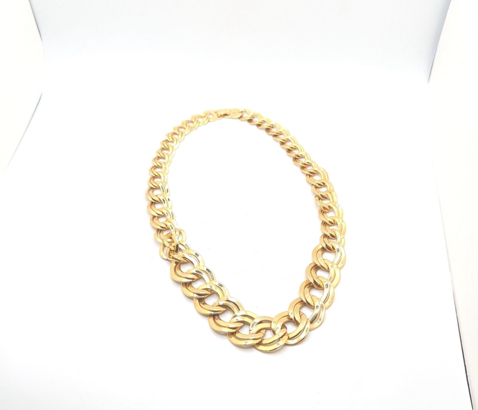 Vintage Gold Chain Choker Necklace Collar 1980s 1990s Chunky Statement Costume
