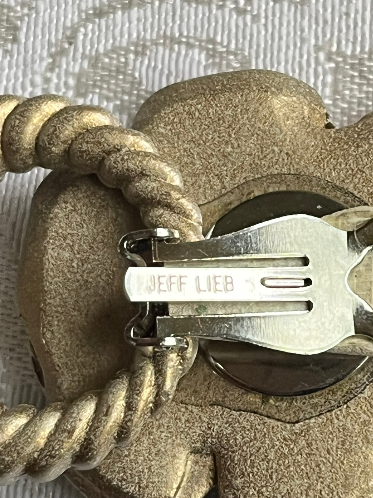 Jeff Lieb Floral Earrings Door Knockers Removable Ring Dangle Clip On Rhinestone