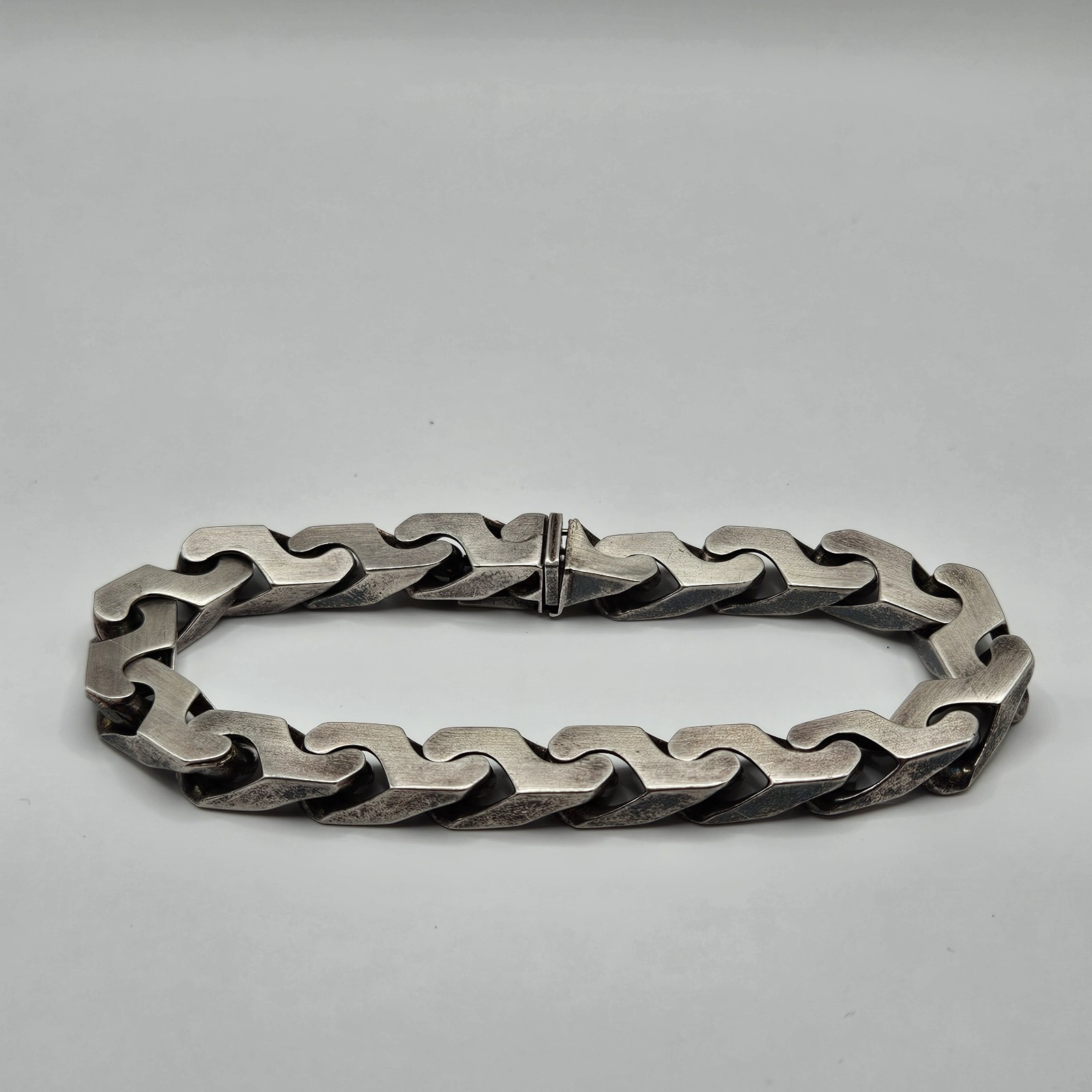 Vintage Handmade 835 Silver Fancy Link Chain Bracelet 8.5″ 10mm West Germany 58G