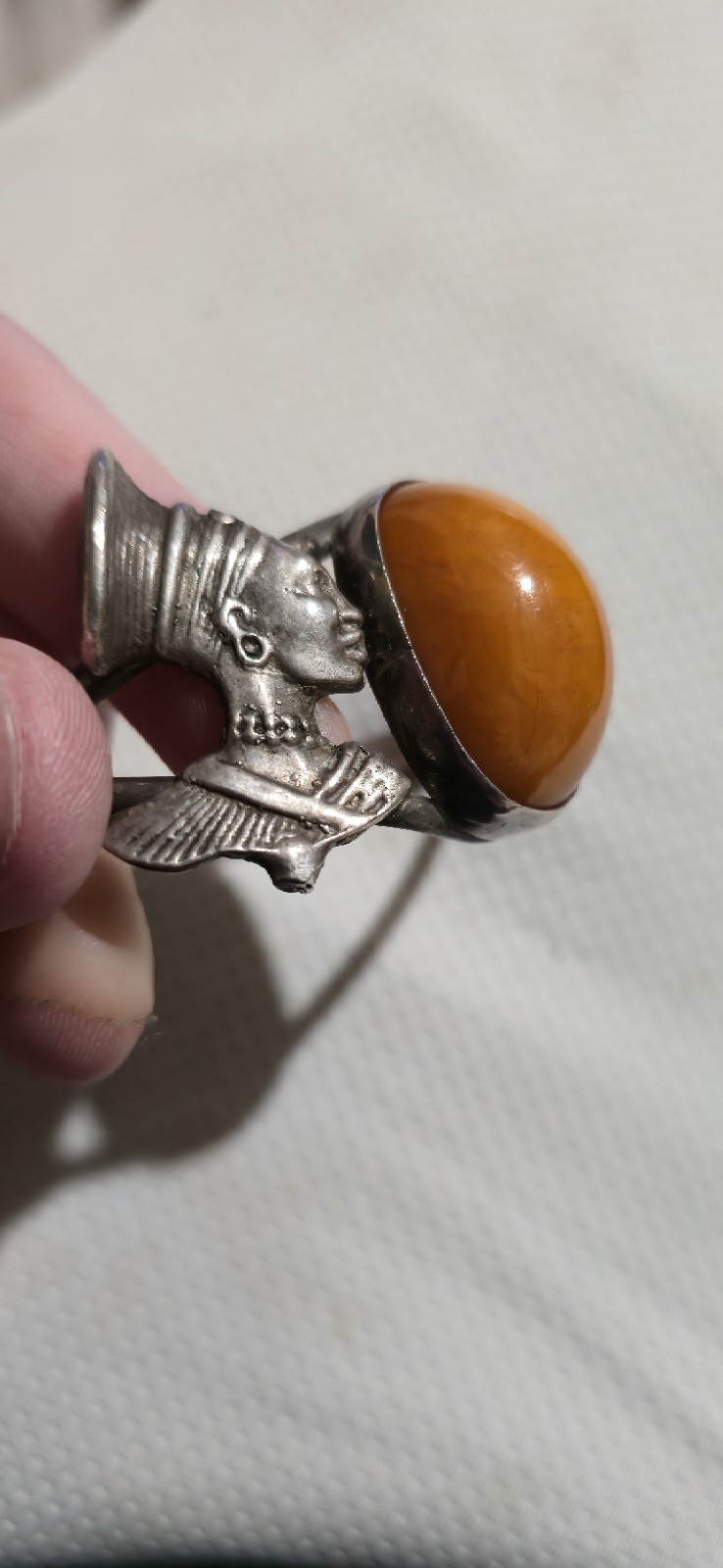 Sterling African Egg Yoke Amber Braclet
