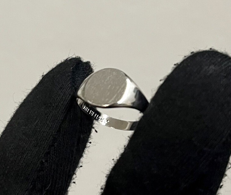 Sterling Silver Plain Signet Ring Large 10.2mm Sz 4.75 No Monogram Victorian