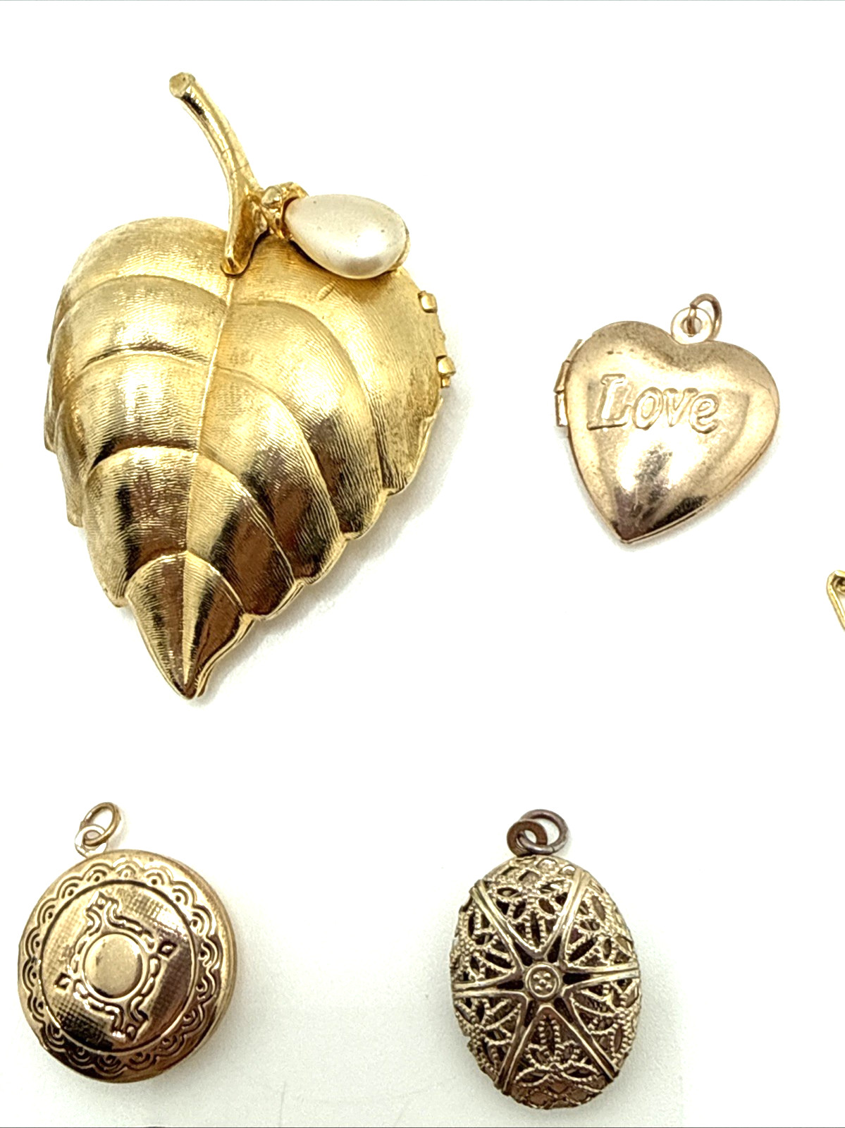 Vintage to Now Jewelry Pendant & Charm Lockets Gold & Silver Tone Lot of 12