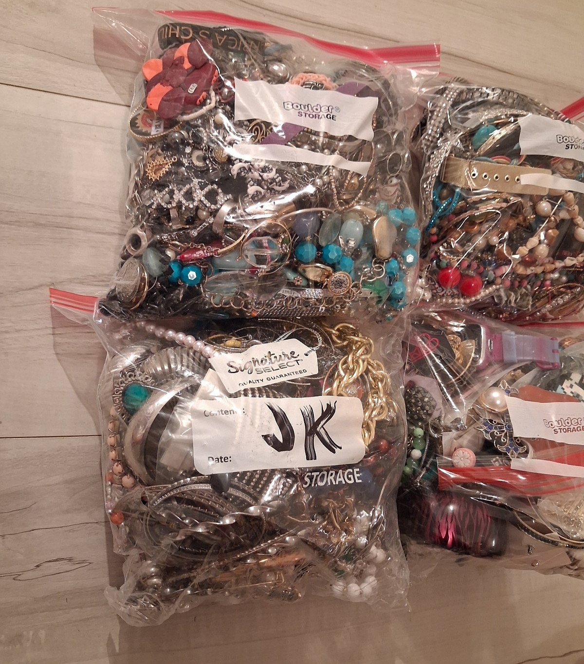 20Lbs -14 oz Vintage To Now CRAFT, REPAIR ,TANGLED Junk Jewelry Lot (JK002)