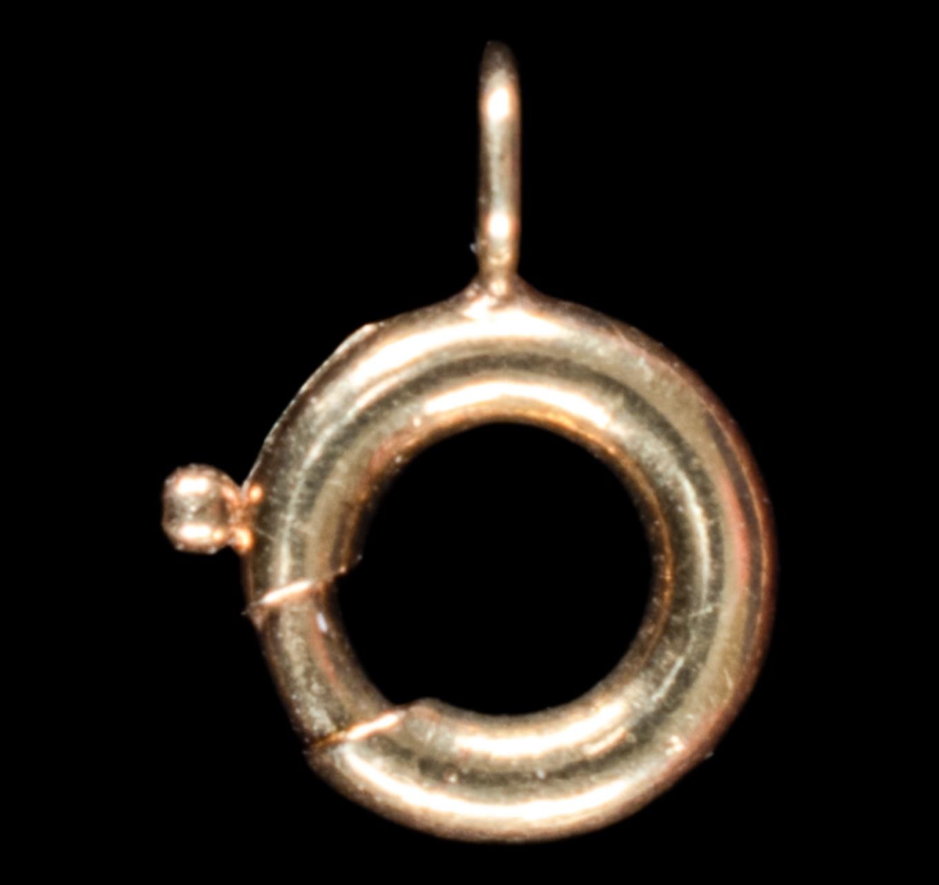 Vintage 14K Solid Gold Spring Ring 6mm Clasp CLOSED for Necklace Bracelet Fob .2