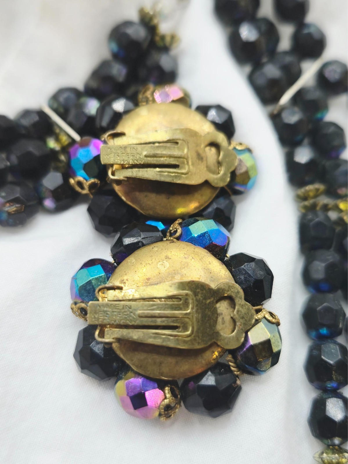 Vtg AB – West Germany Earrings & Matching Necklace/Bracelet READ DESCRIPTION