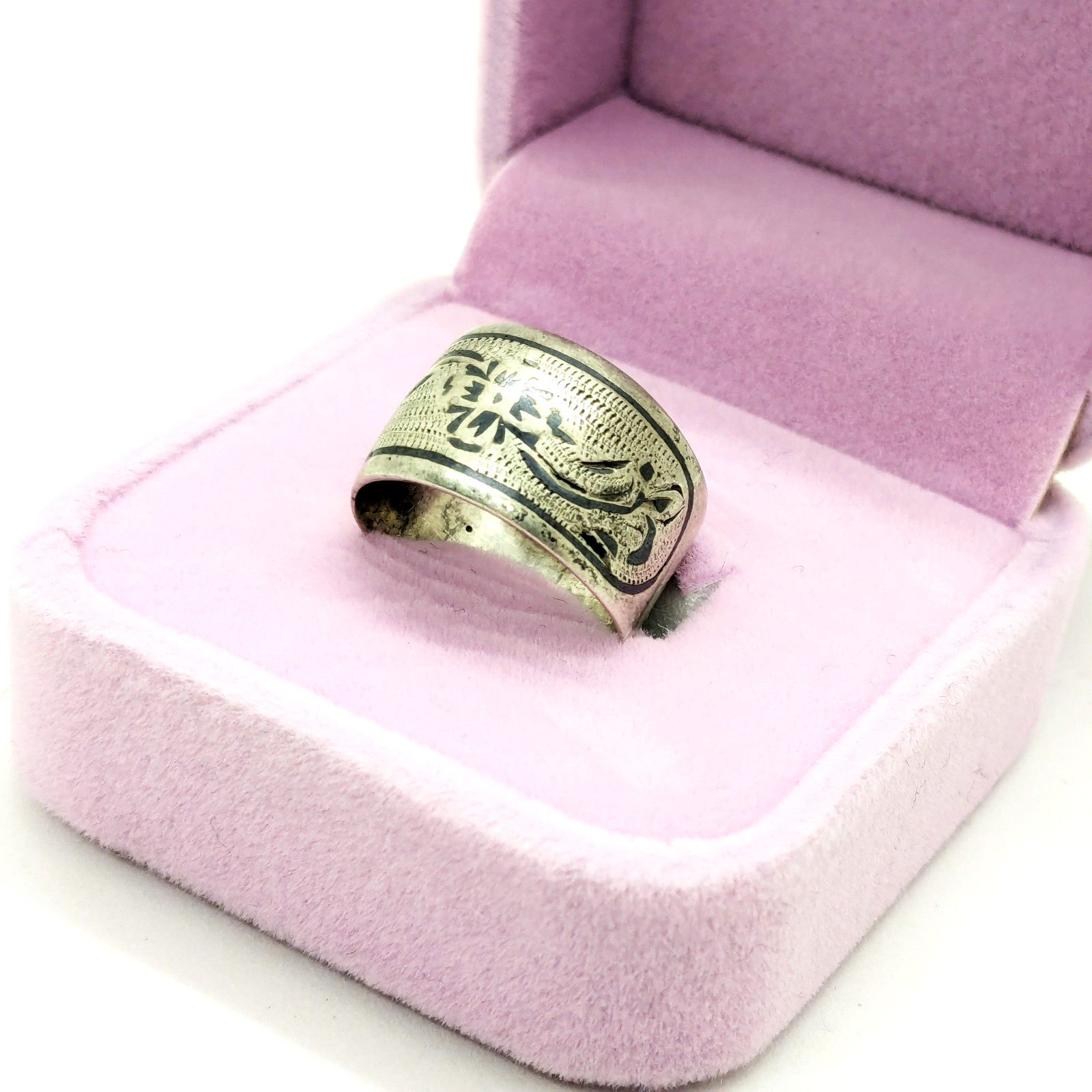 Vintage RING KUBACHI Silver⭐️916 stamp Star ussr with Blackening-size: 6.5US #13