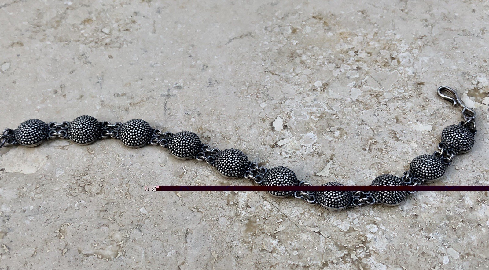 ✨🫧 VINTAGE .925 STERLING SILVER DOME BEAD BALL Link Bracelet | ESTATE Piece 🫧✨