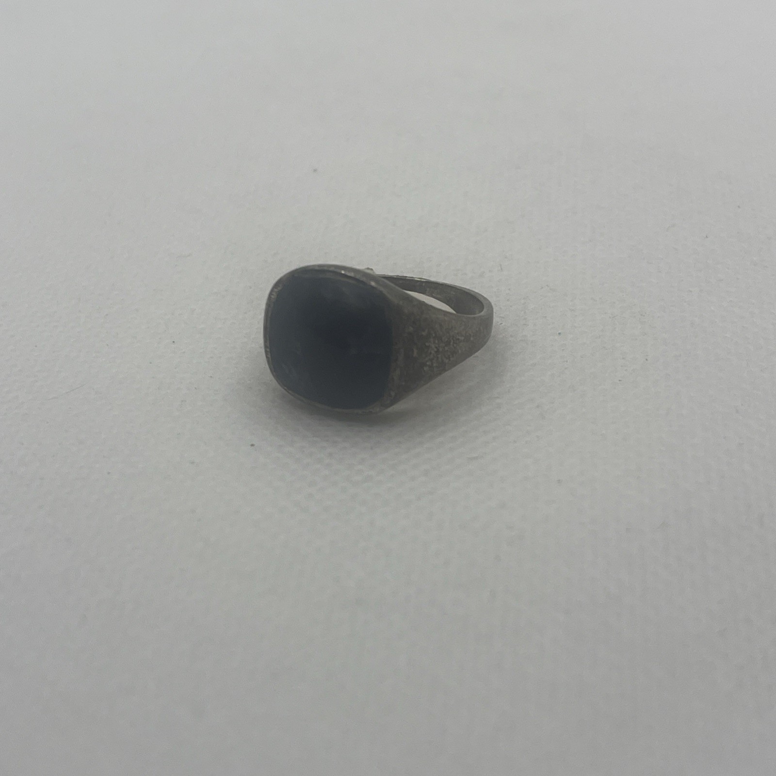 Vintage Sterling Silver Blue Cabochon Ring Southwestern 18 MM Size 8