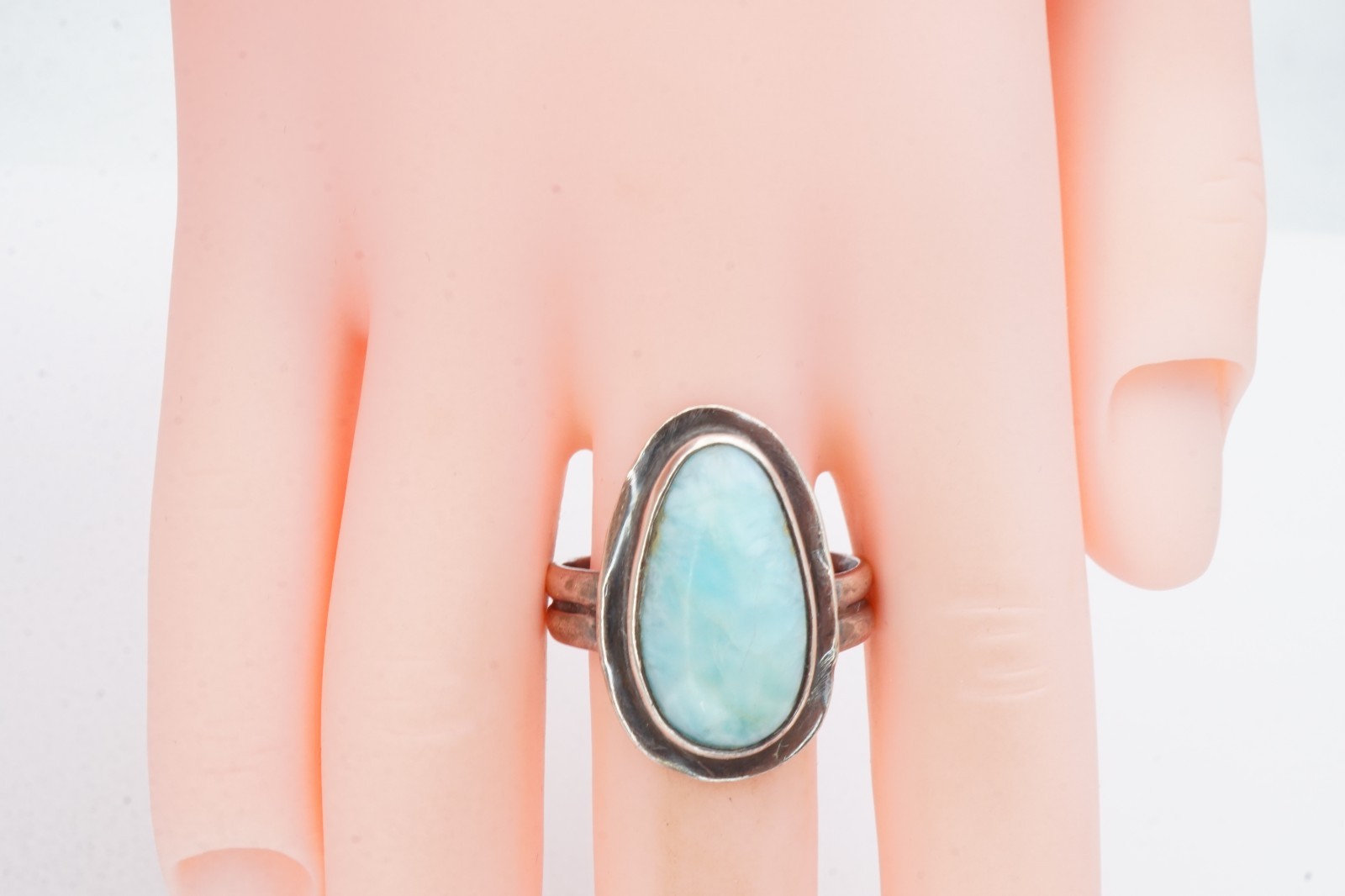 Vintage Sterling Silver 925 Larimar Ring Size 8.25